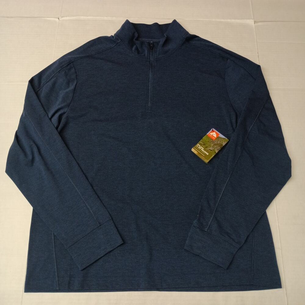 Ozark Trail Men's 1/4 Zip Pullover Size‎ XL Blue Wool Blend